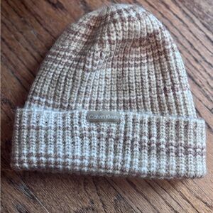 Calvin Klein Beige Knit Hat